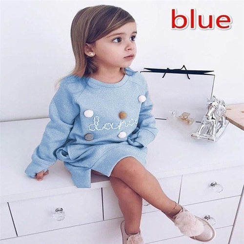 Casual Kids Baby Girls Autumn Cotton Dress Cute